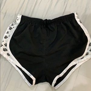 Paw print warm up shorts